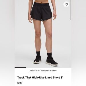 Lululemon Black High-Rise Lined Women's Shorts - Track That Short 3”